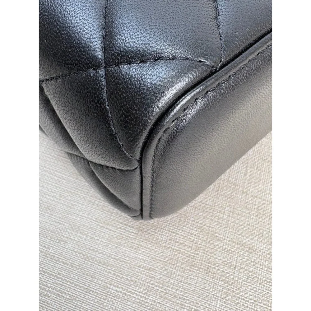 CHANEL Black Lambskin Vanity Case Small GHW